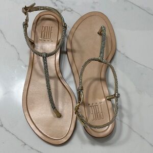 Pelle Moda Tan Sandals Elegant Flat Design
